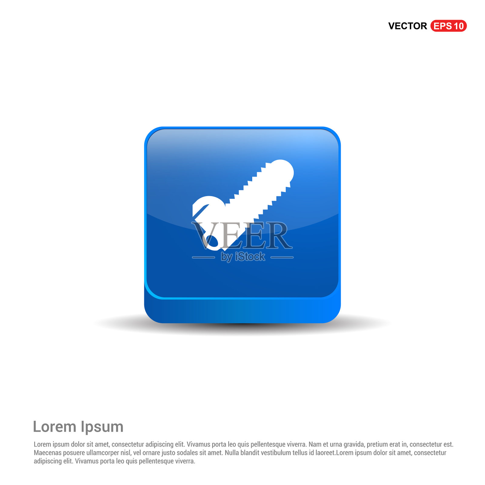 锯图标- 3d蓝色按钮插画图片素材