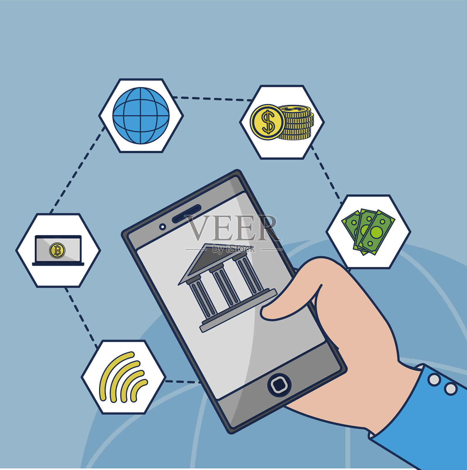 fintech工业设计插画图片素材