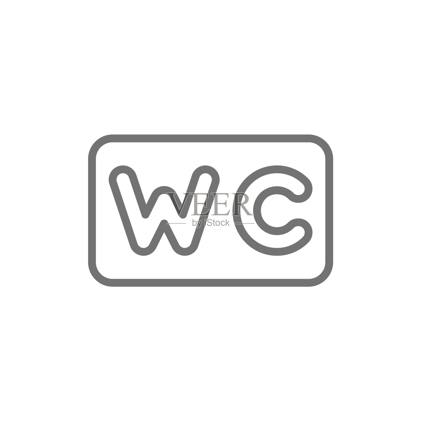 厕所标志厕所线图标隔离上白色图标素材