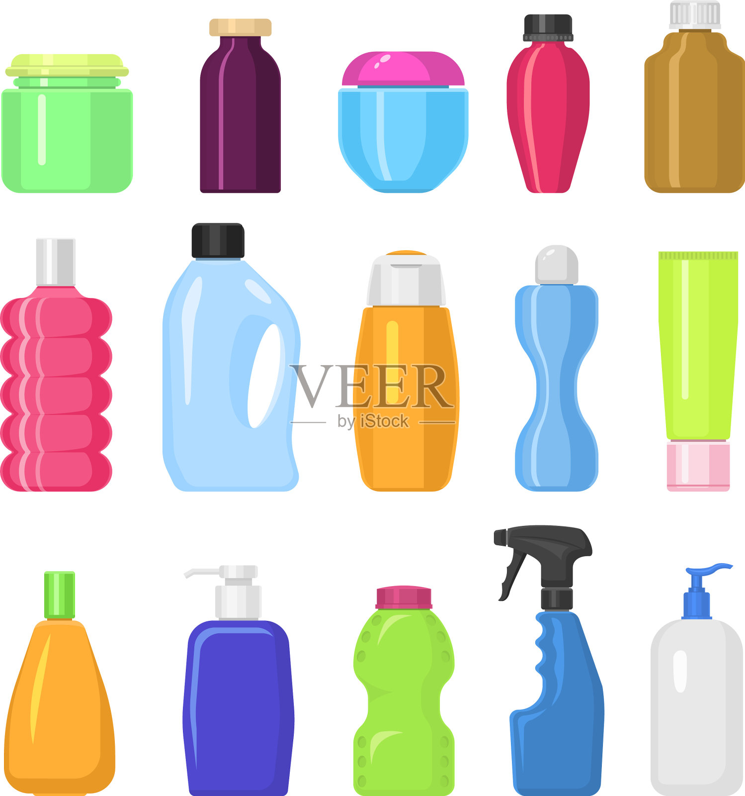 家居清洁整理家务瓶子插画图片素材