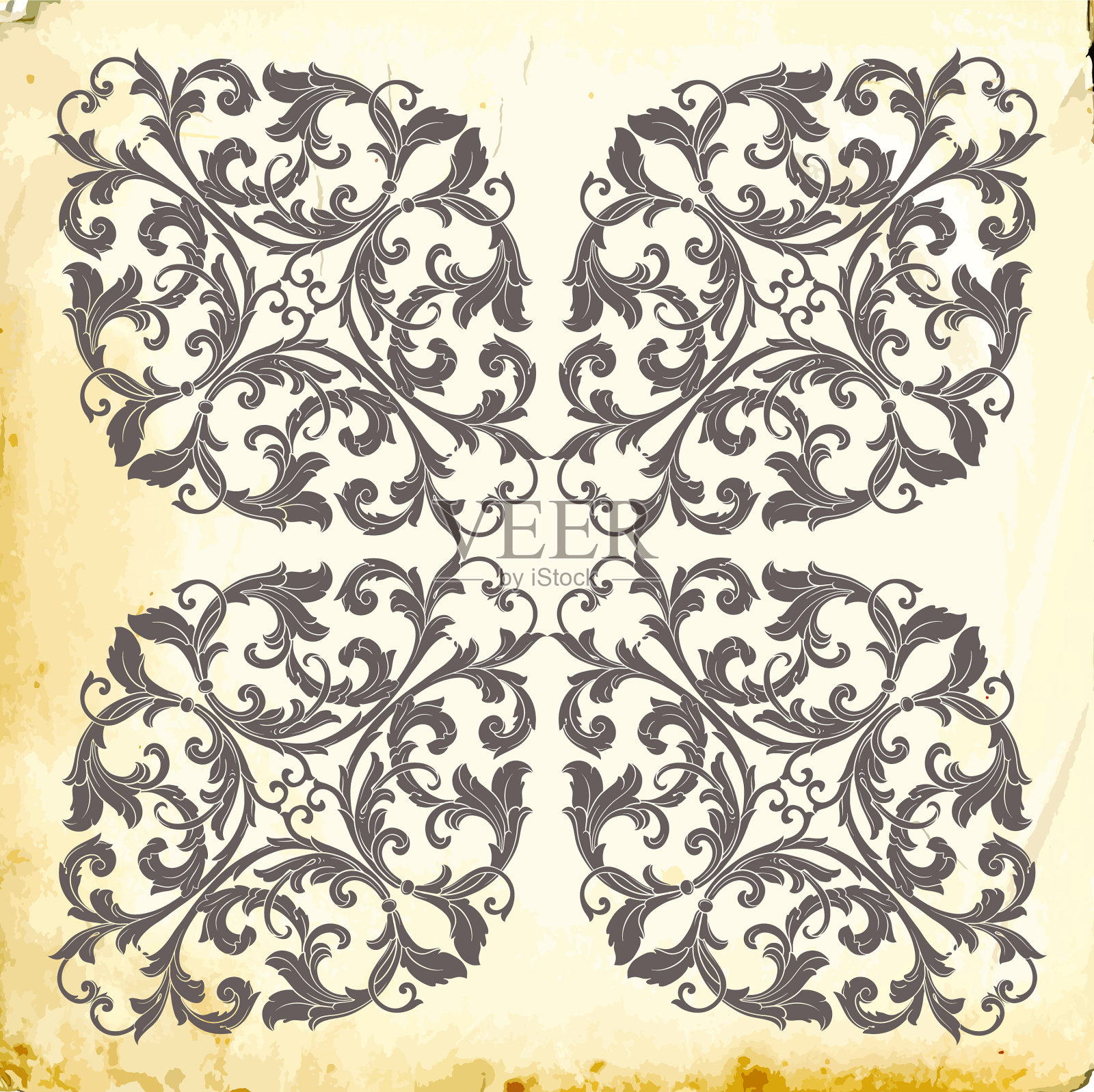 巴洛克复古元素的设计插画图片素材