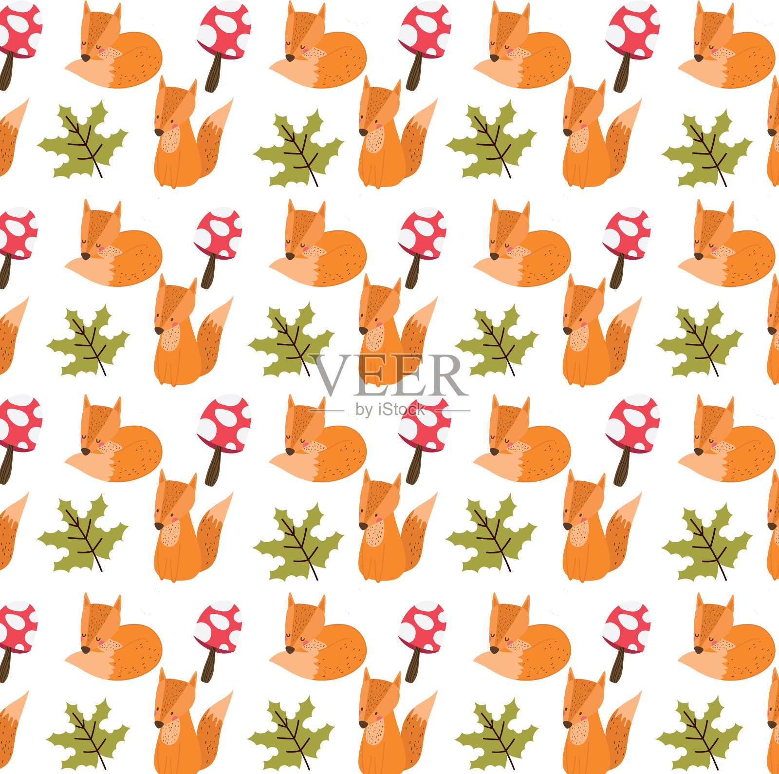 福克斯卡通背景设计插画图片素材