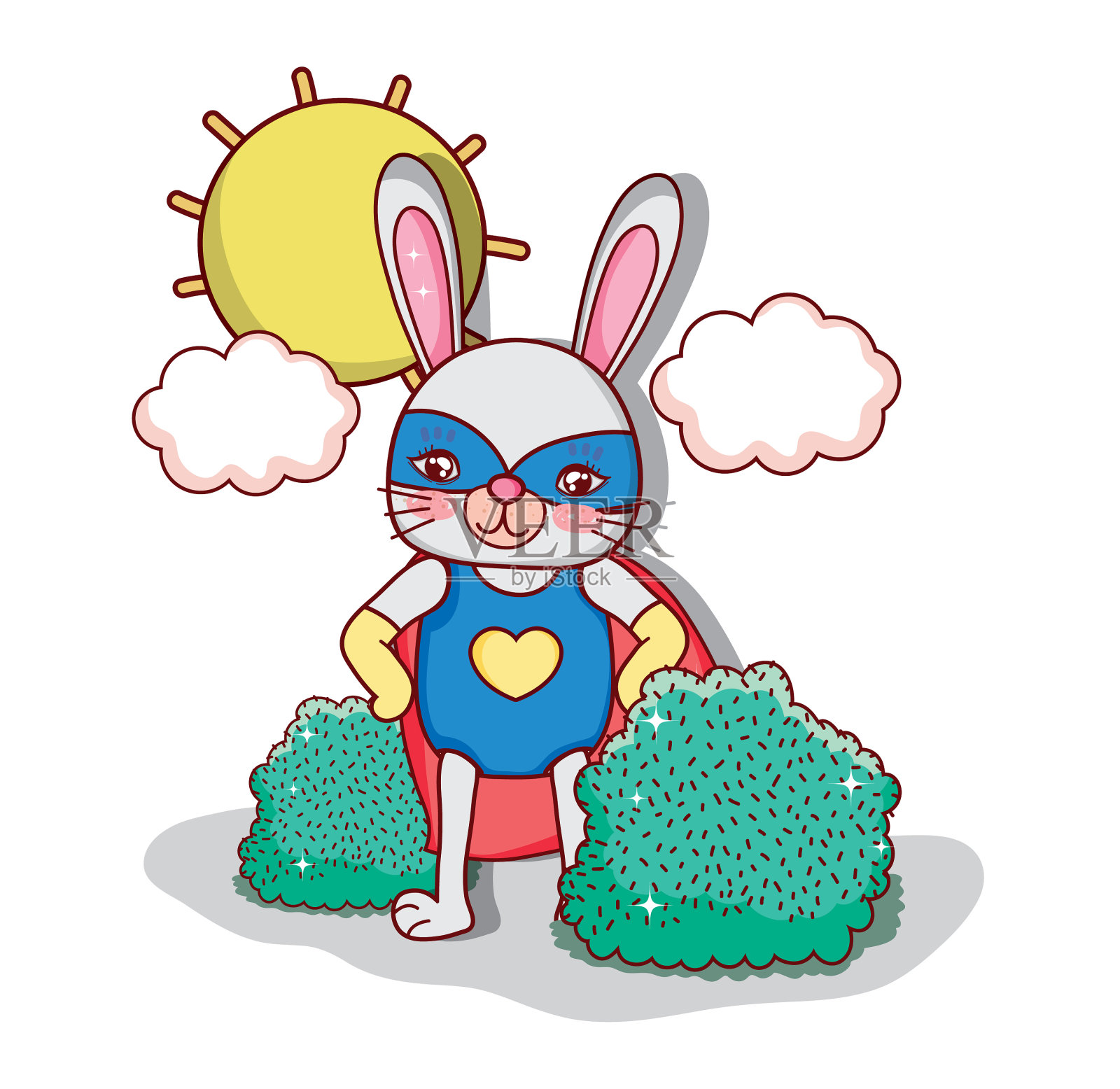 超级英雄的动物卡通设计元素图片