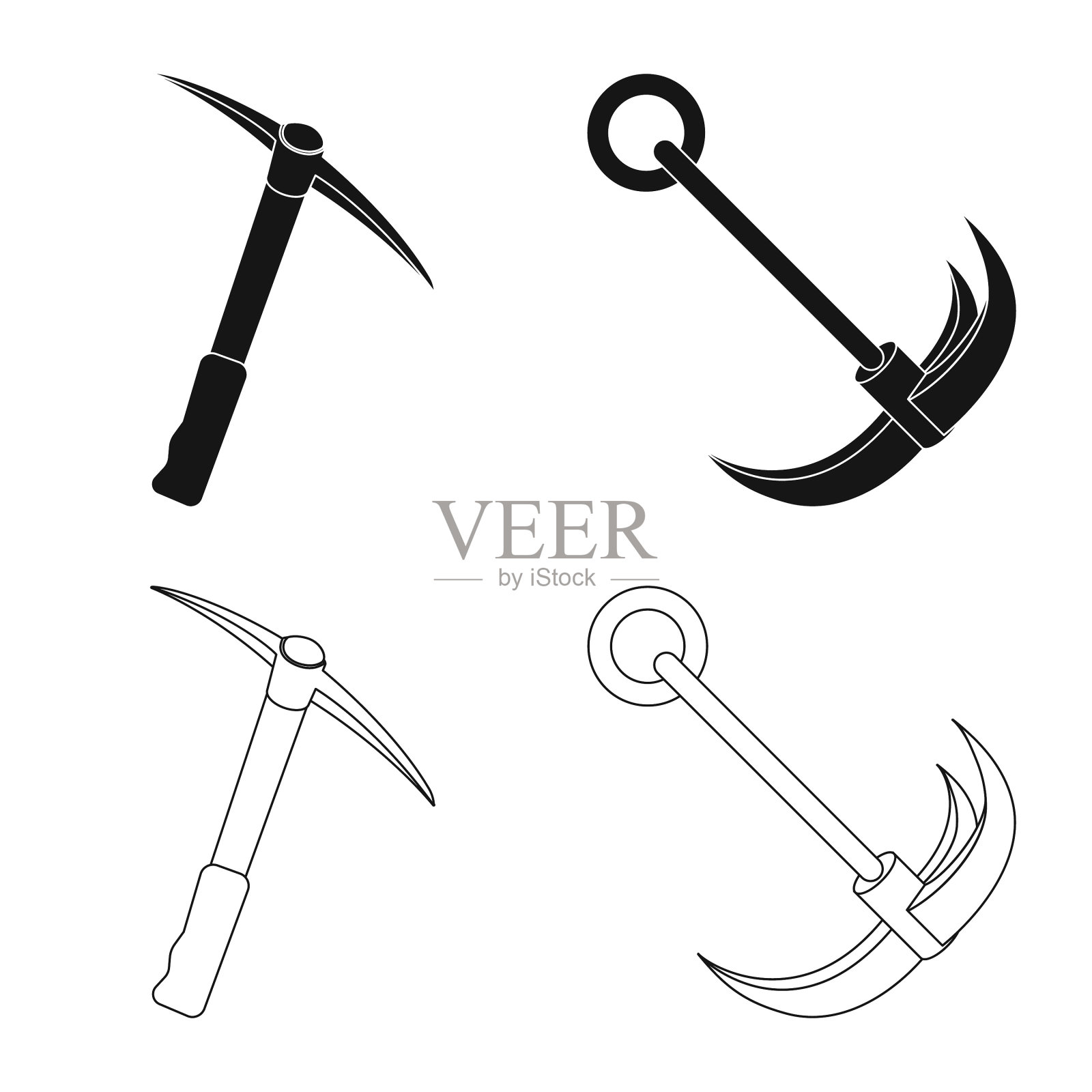 登山和峰值插画图片素材