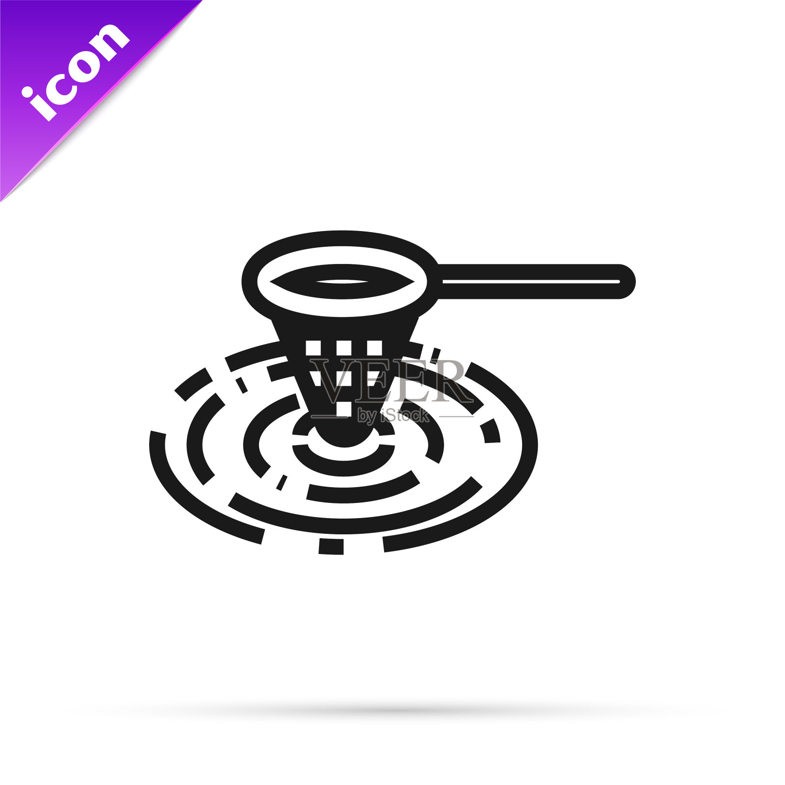 黑线渔网在水图标孤立上图标素材