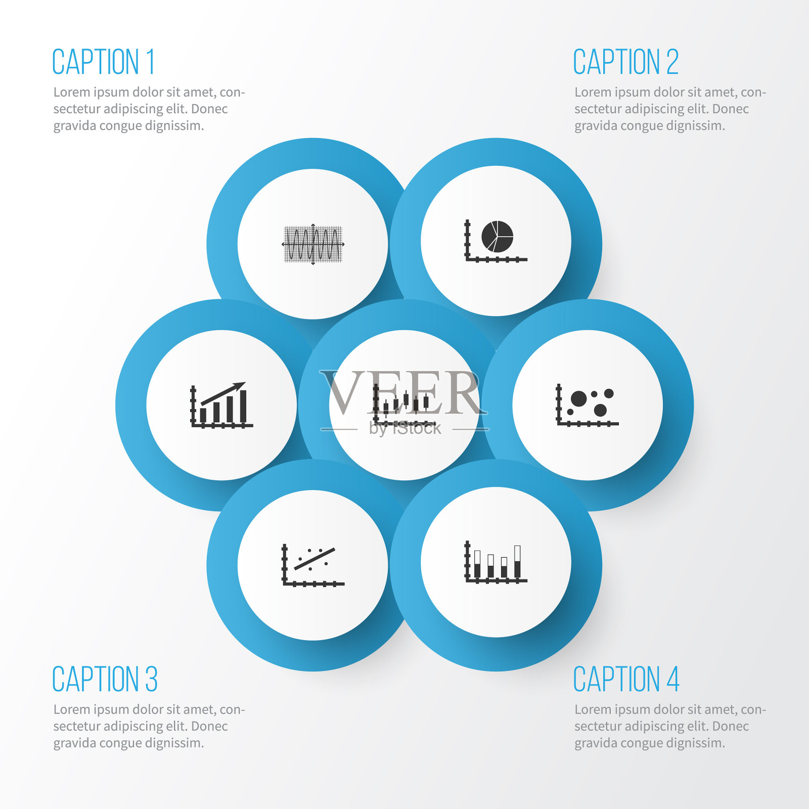 一组图表图表和统计图标图标素材