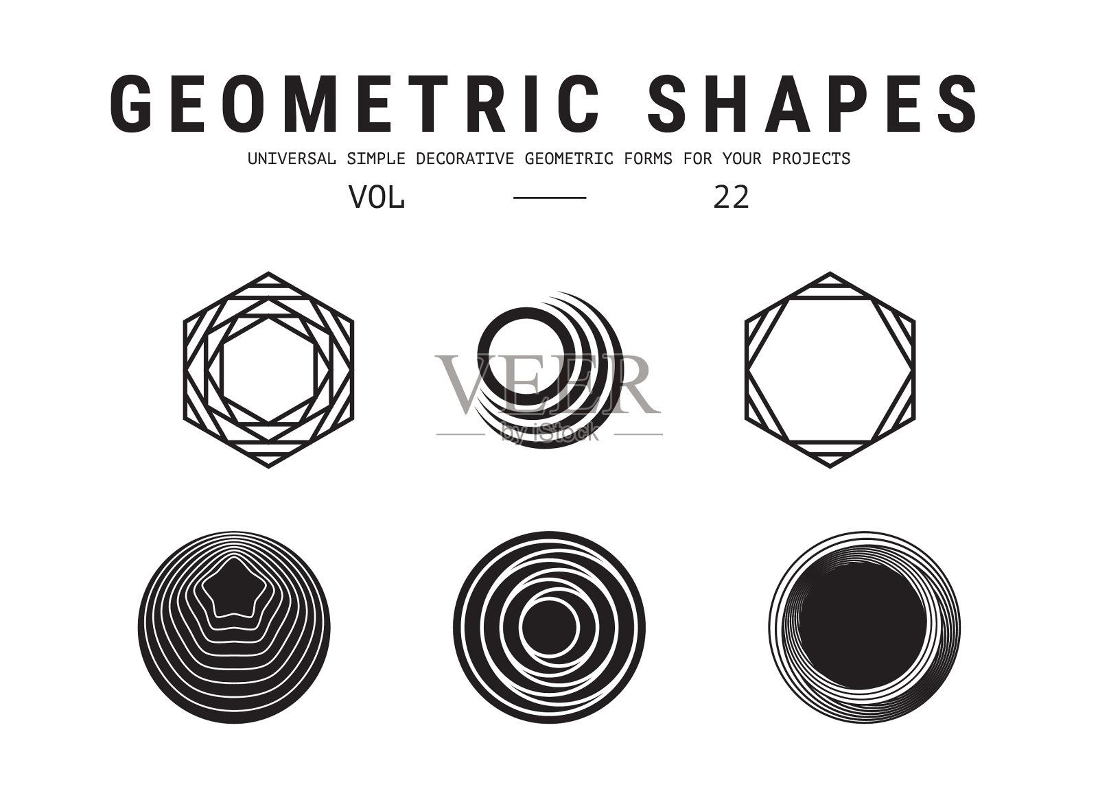 通用几何形状集图标素材
