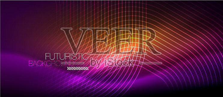 霓虹发光线魔术能量空间光插画图片素材