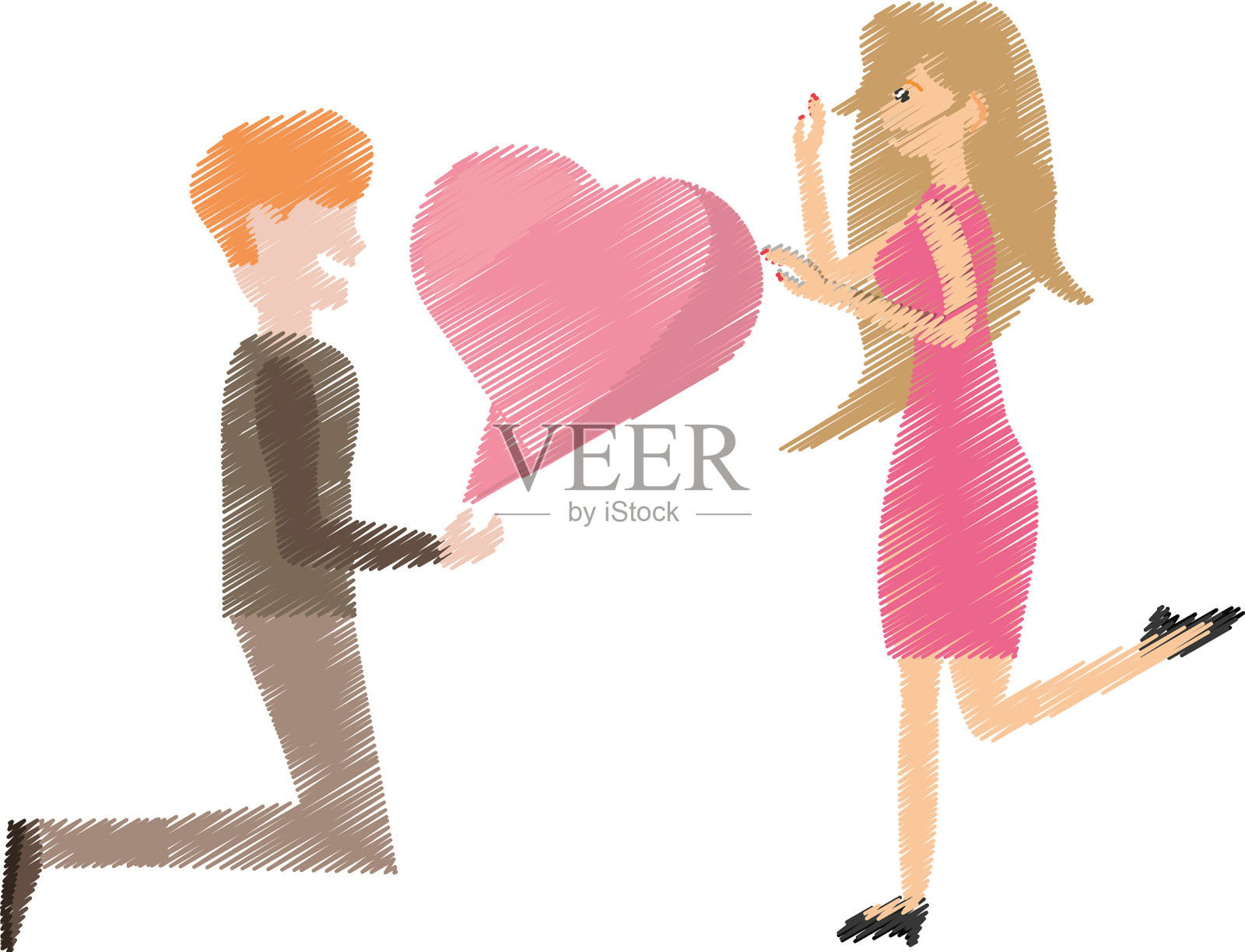 画情侣浪漫的求婚心设计元素图片