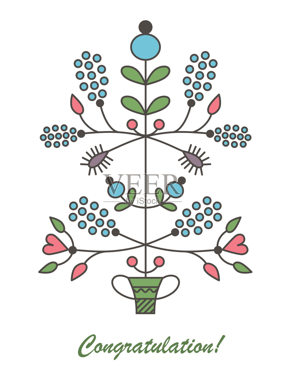 花盆里的图形花设计元素图片