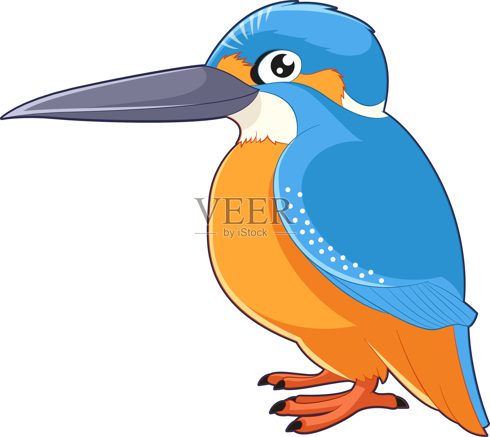 卡通微笑翠鸟设计元素图片