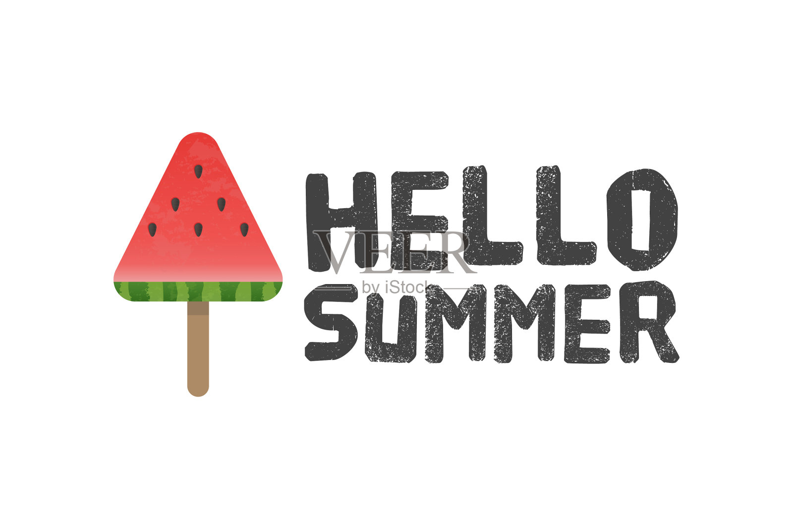 你好夏季信件西瓜的背景设计元素图片