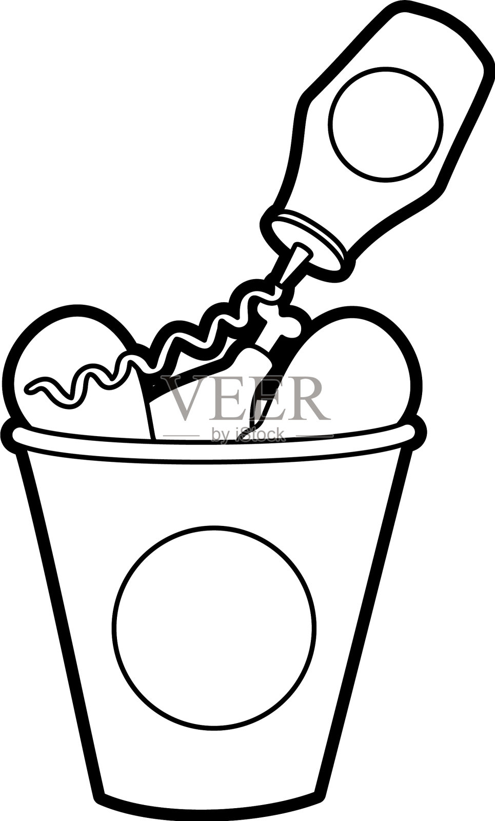 快餐桶烤鸡配番茄酱菜单设计元素图片