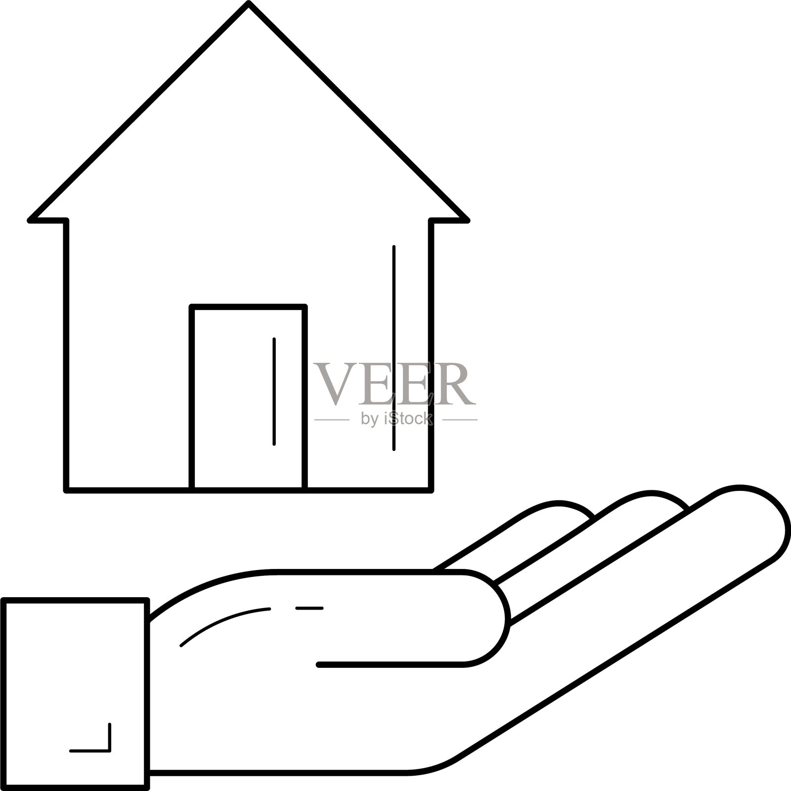 房产线图标设计元素图片