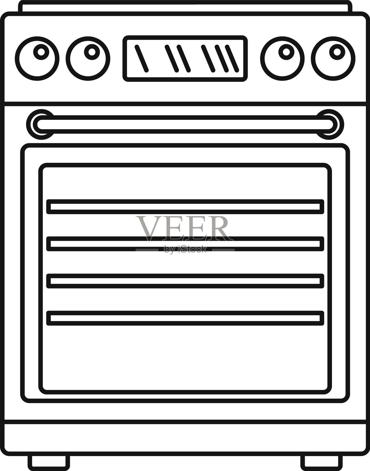 煤气灶图标轮廓风格设计元素图片