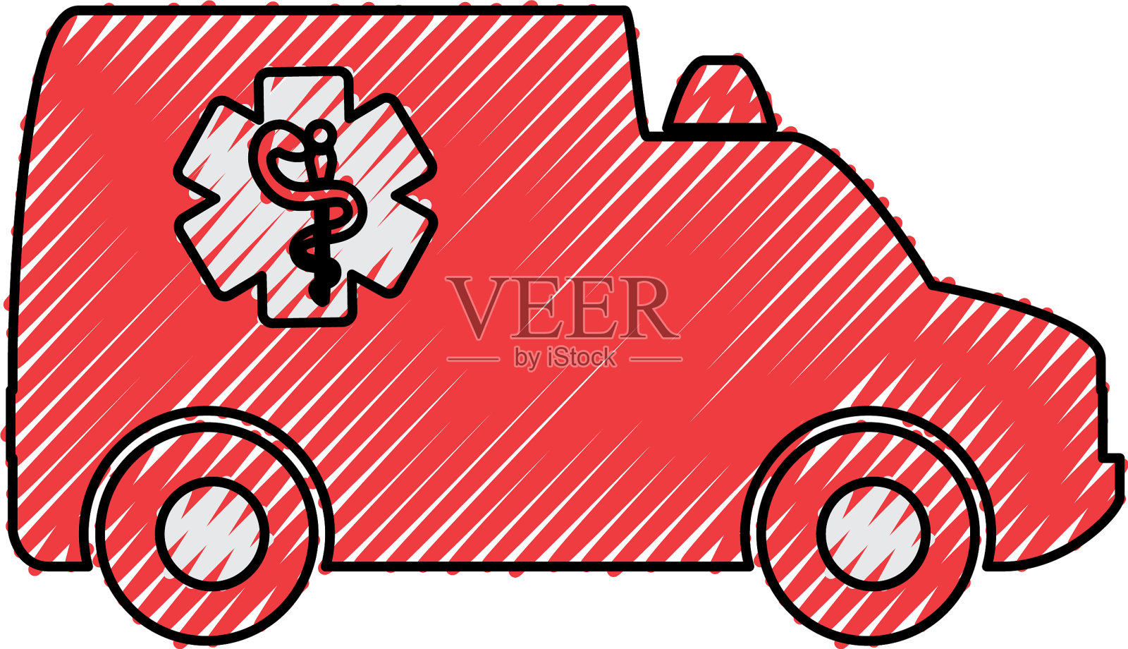 孤立的救护车卡车设计元素图片