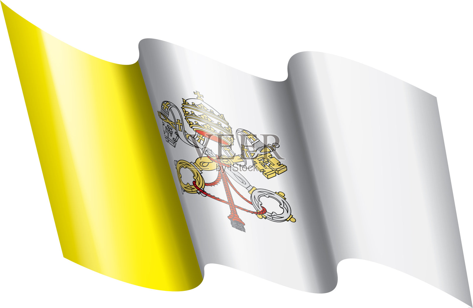 白色的梵蒂冈国旗设计元素图片