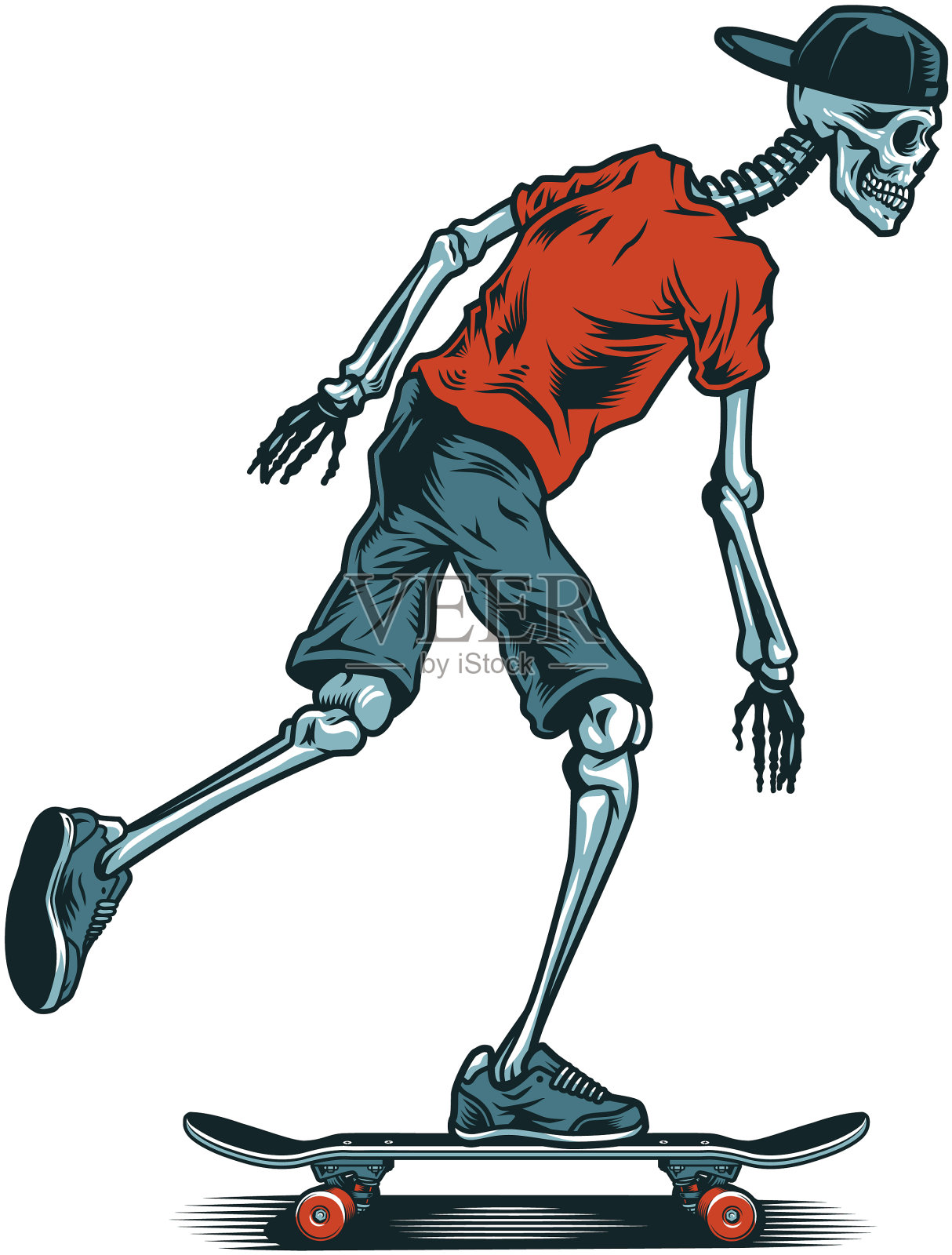 葡萄酒骨架滑板者设计元素图片