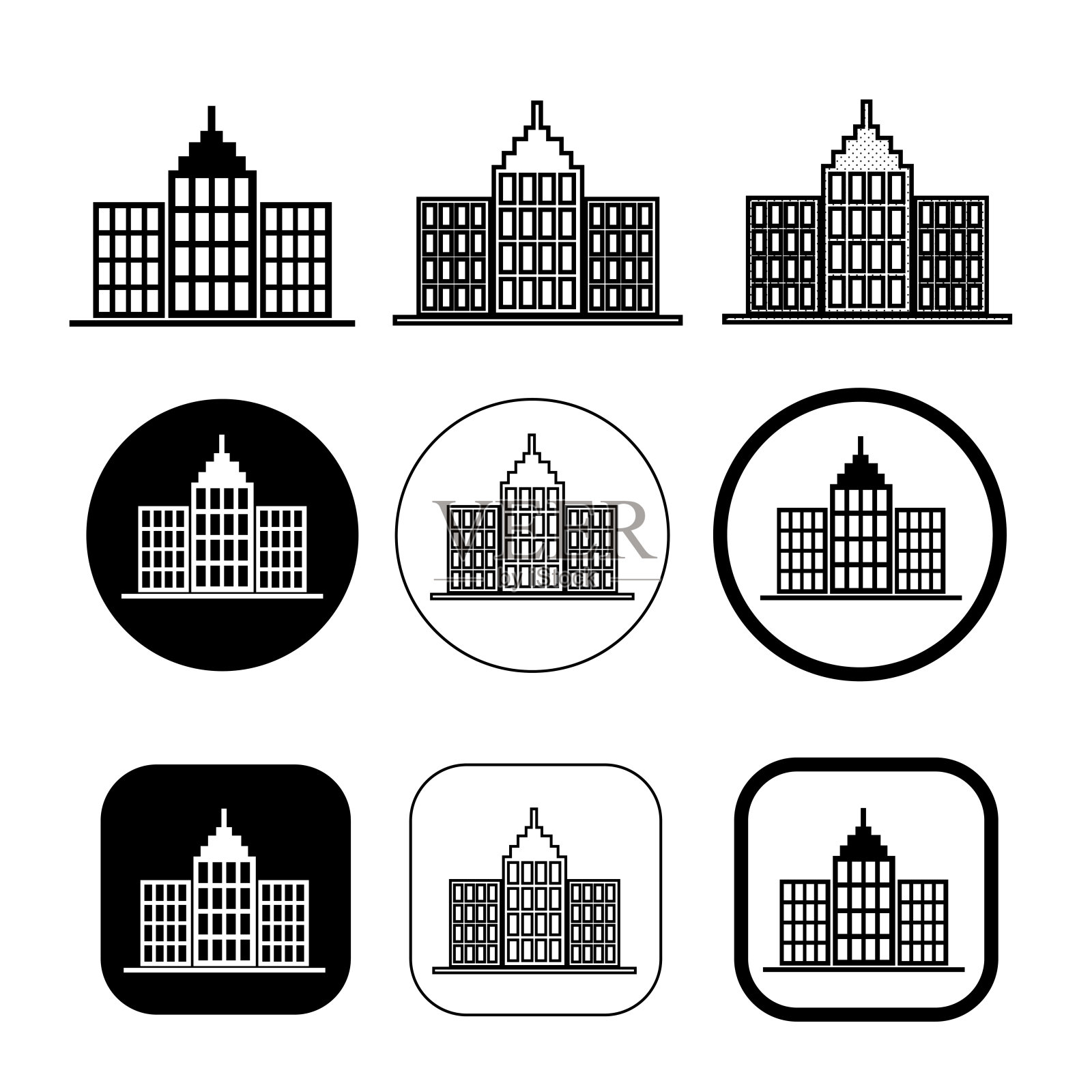 简单的建筑图标标识设计图标素材