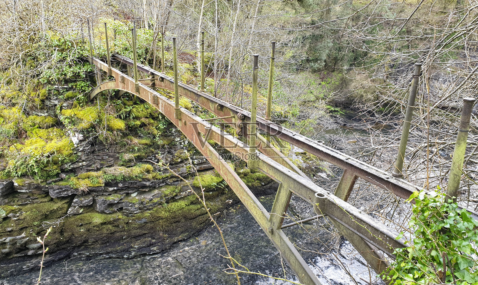 苏格兰克莱德河畔新拉纳克瀑布景观照片摄影图片