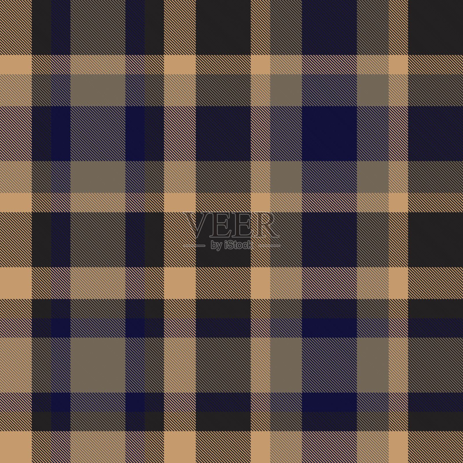 棕色奶油格呢格子无缝格子图案插画图片素材