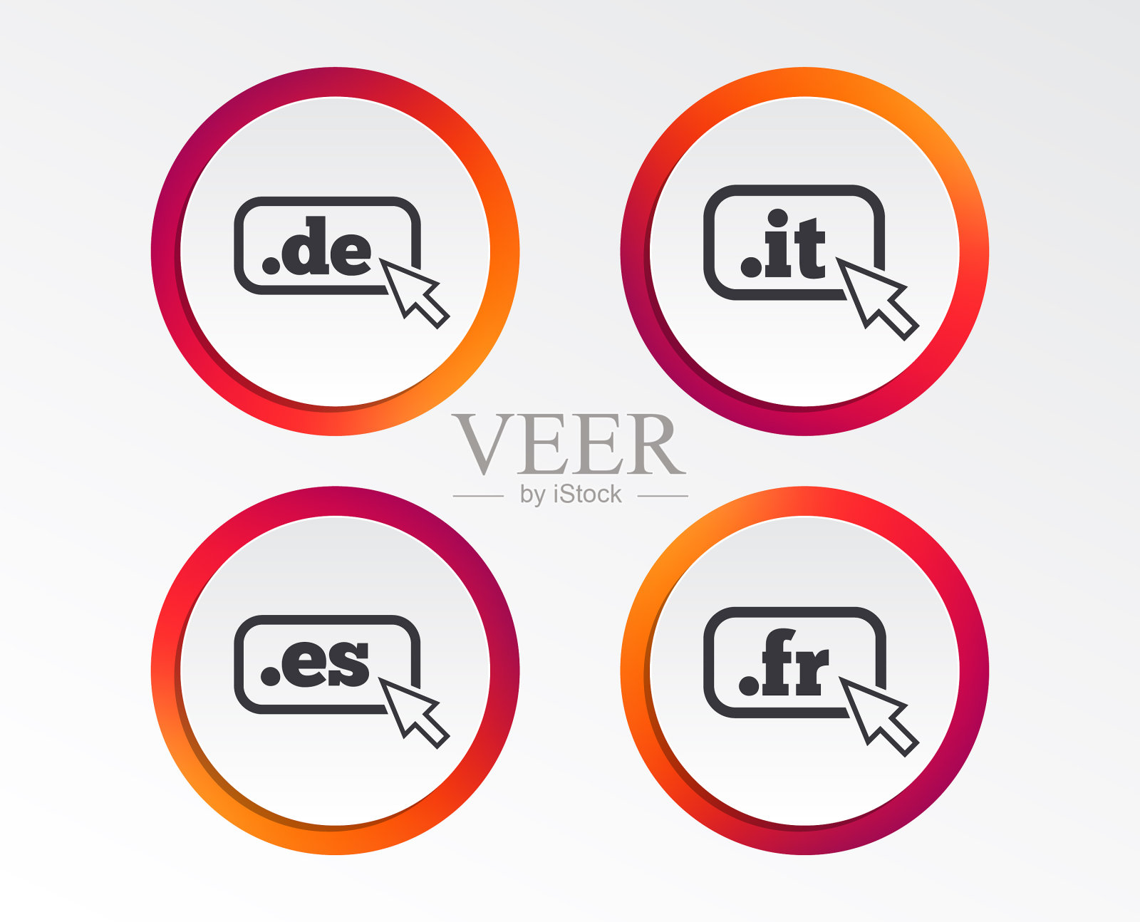 顶级域名符号es和fr插画图片素材