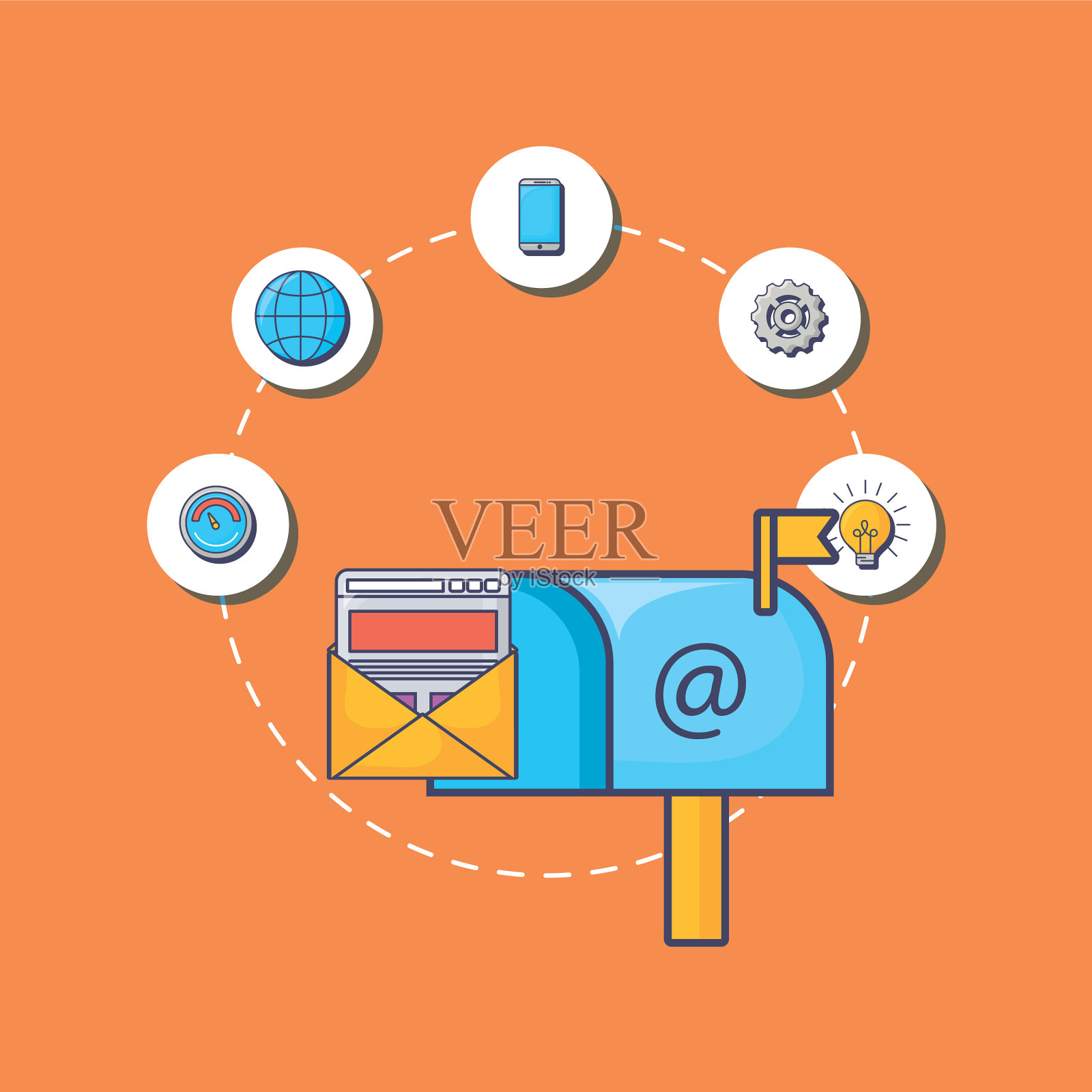 电子邮件营销设计图标素材