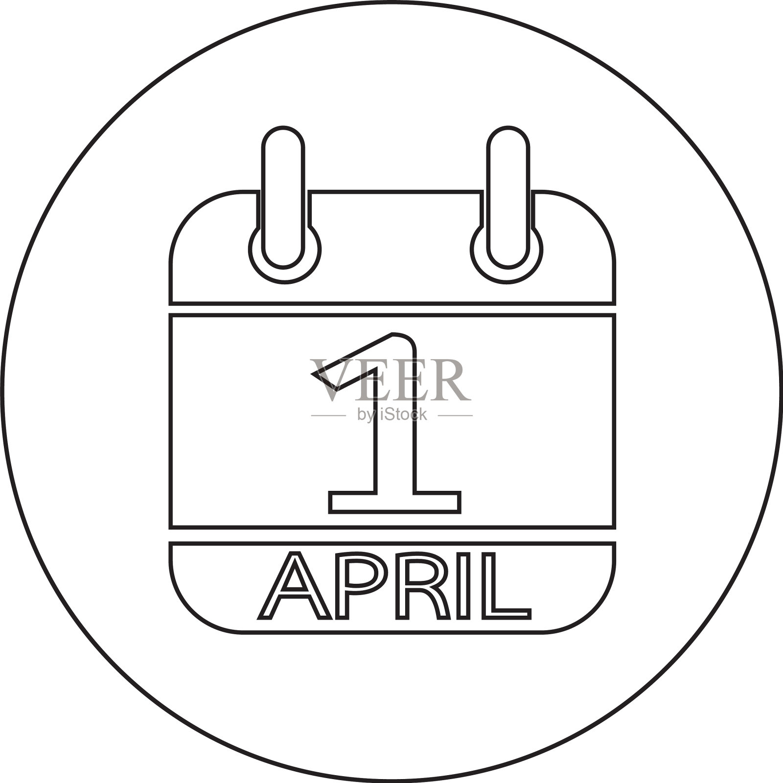 日历1 . 4月图标设计插画图片素材