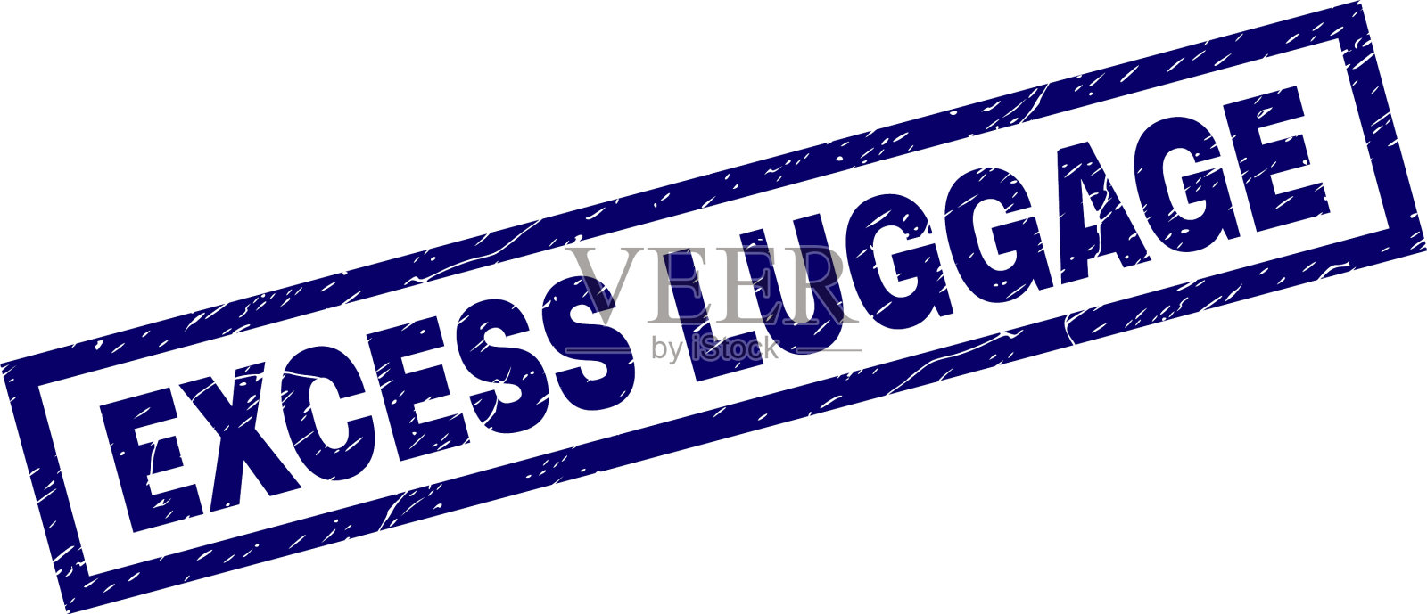 矩形垃圾超重行李邮票插画图片素材