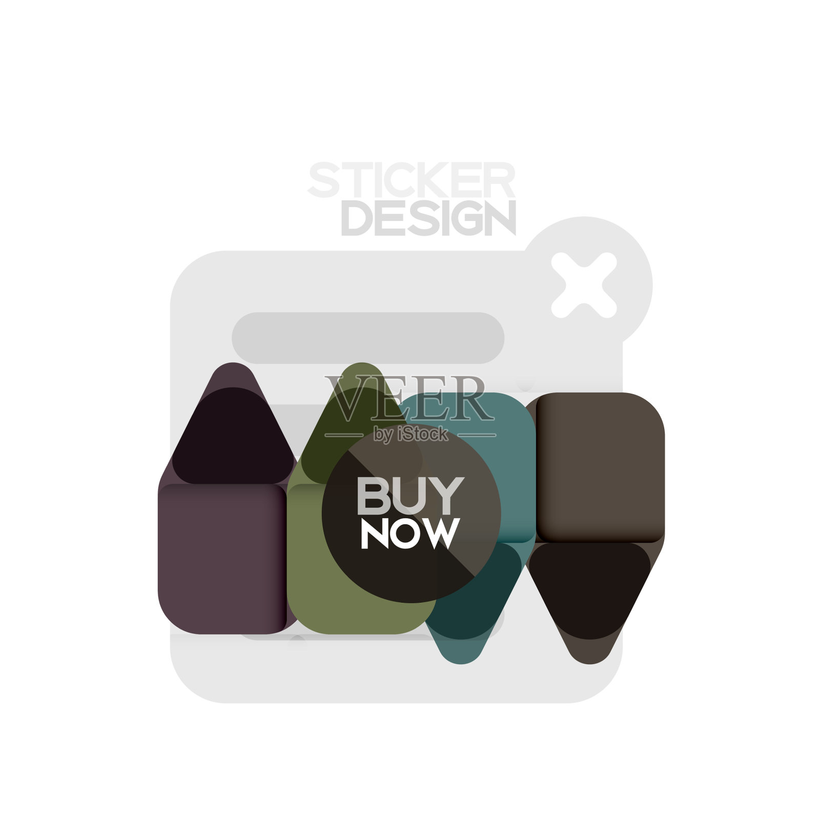 平面设计三角形箭头形状的几何贴纸设计元素图片