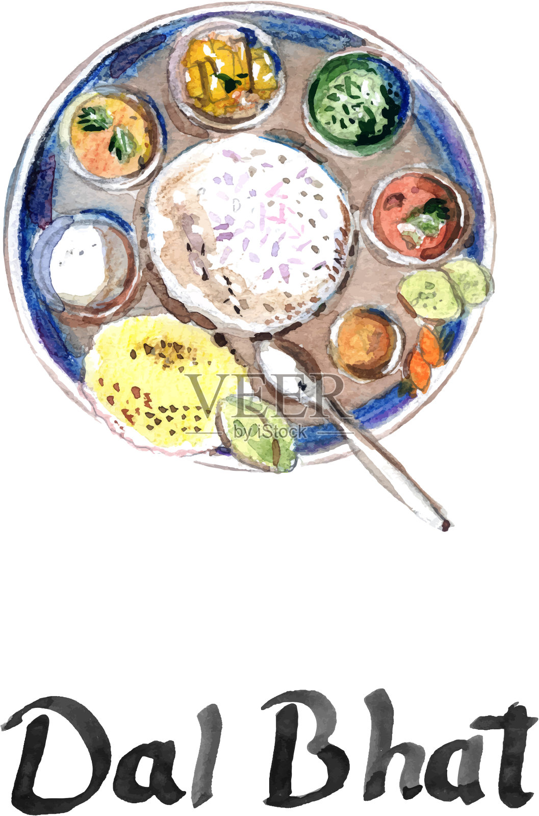 水彩豆帽插画图片素材