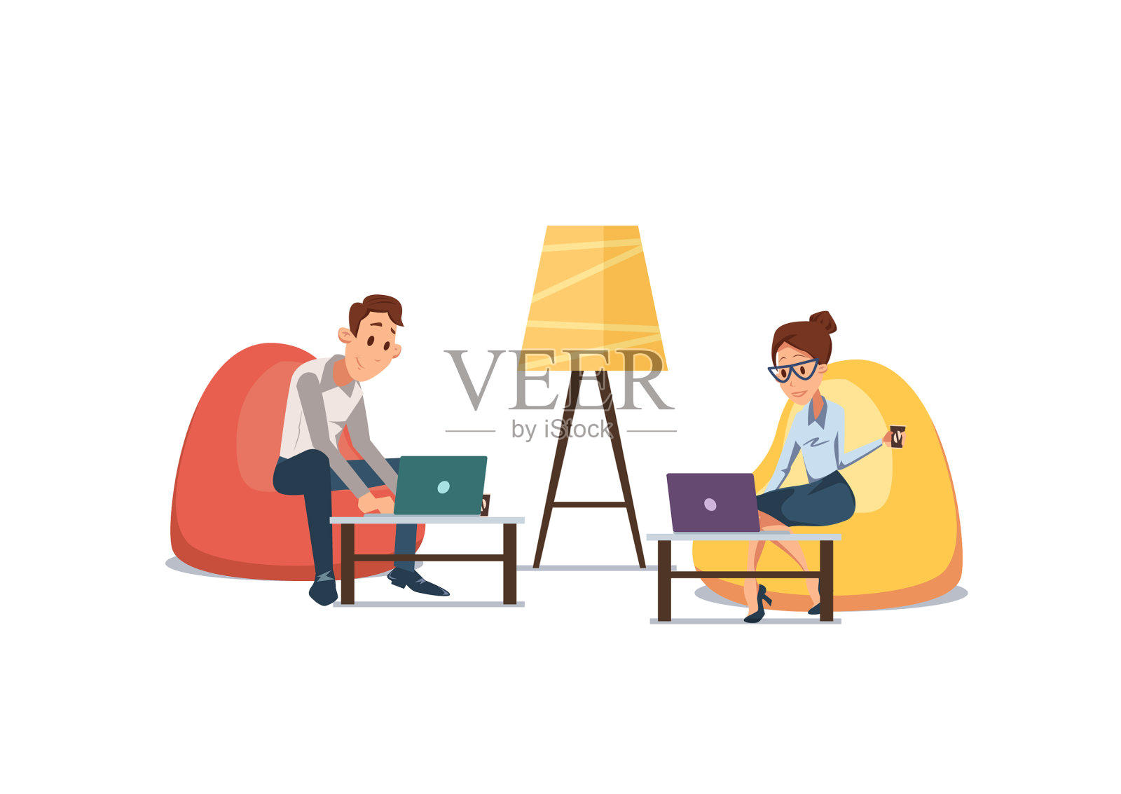 人们在办公室工作设计元素图片