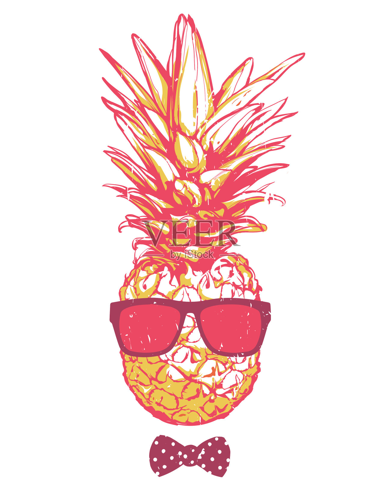 菠萝的太阳镜设计元素图片