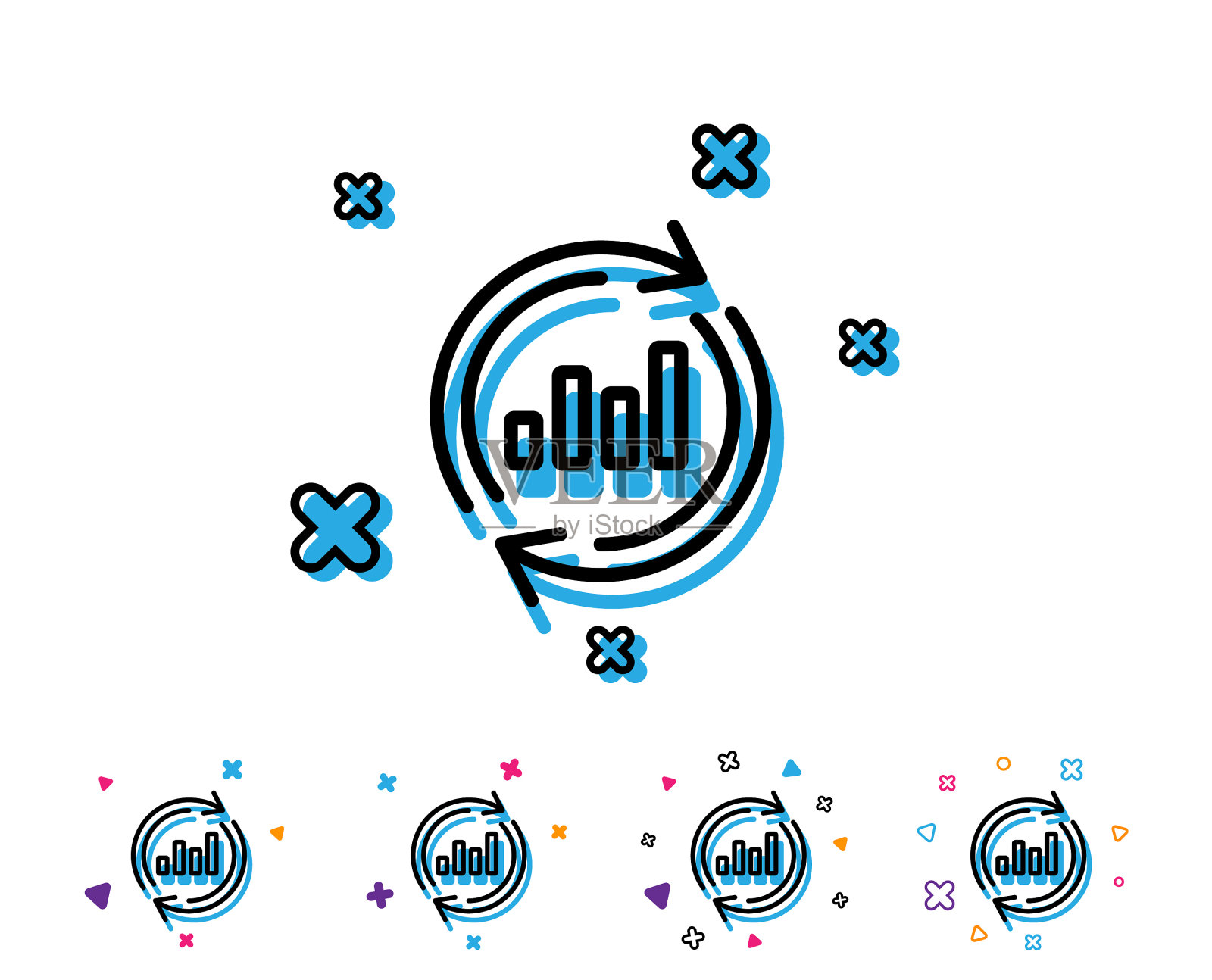 图表线图标更新报表图形符号图标素材