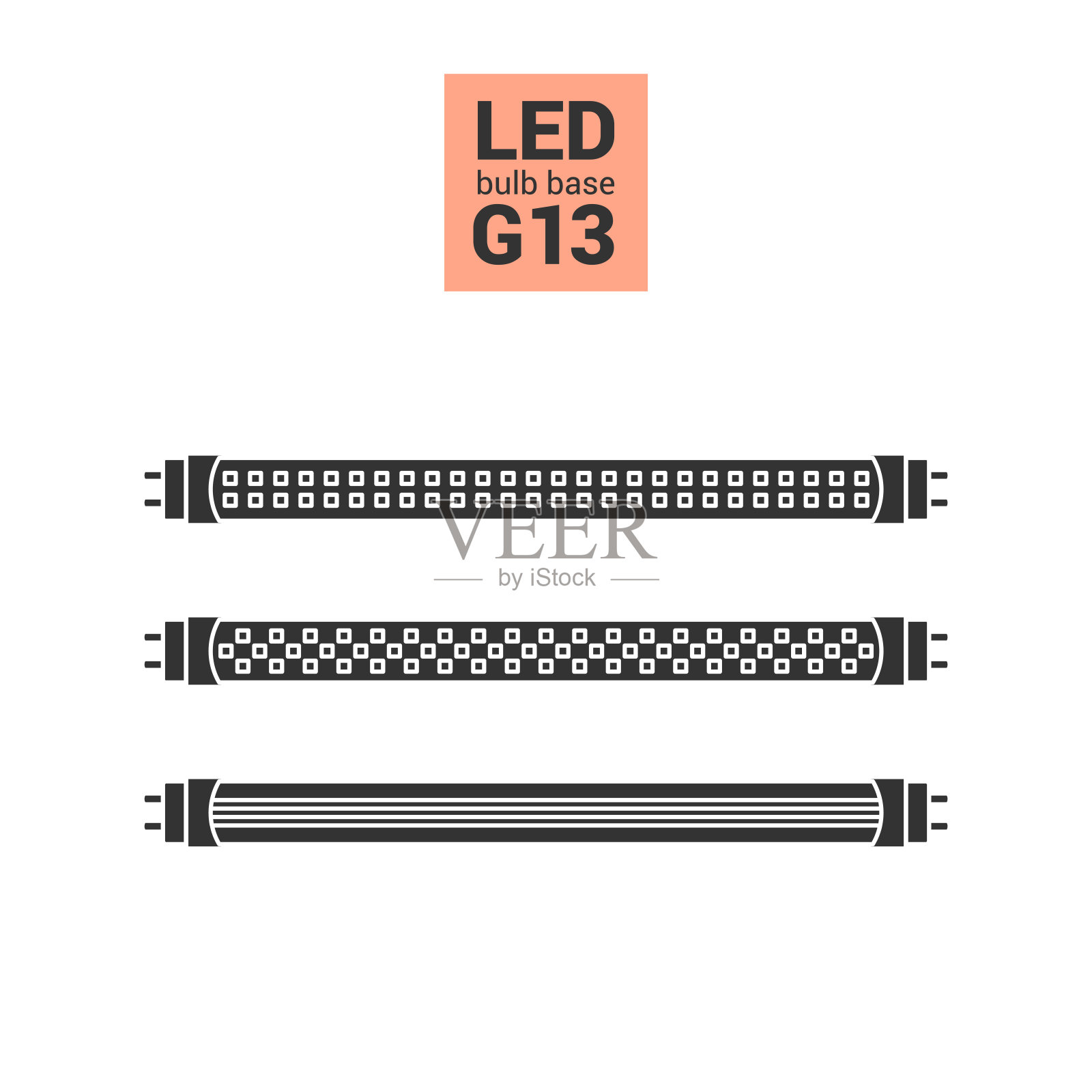 Led灯g13灯泡剪影图标设置图标素材