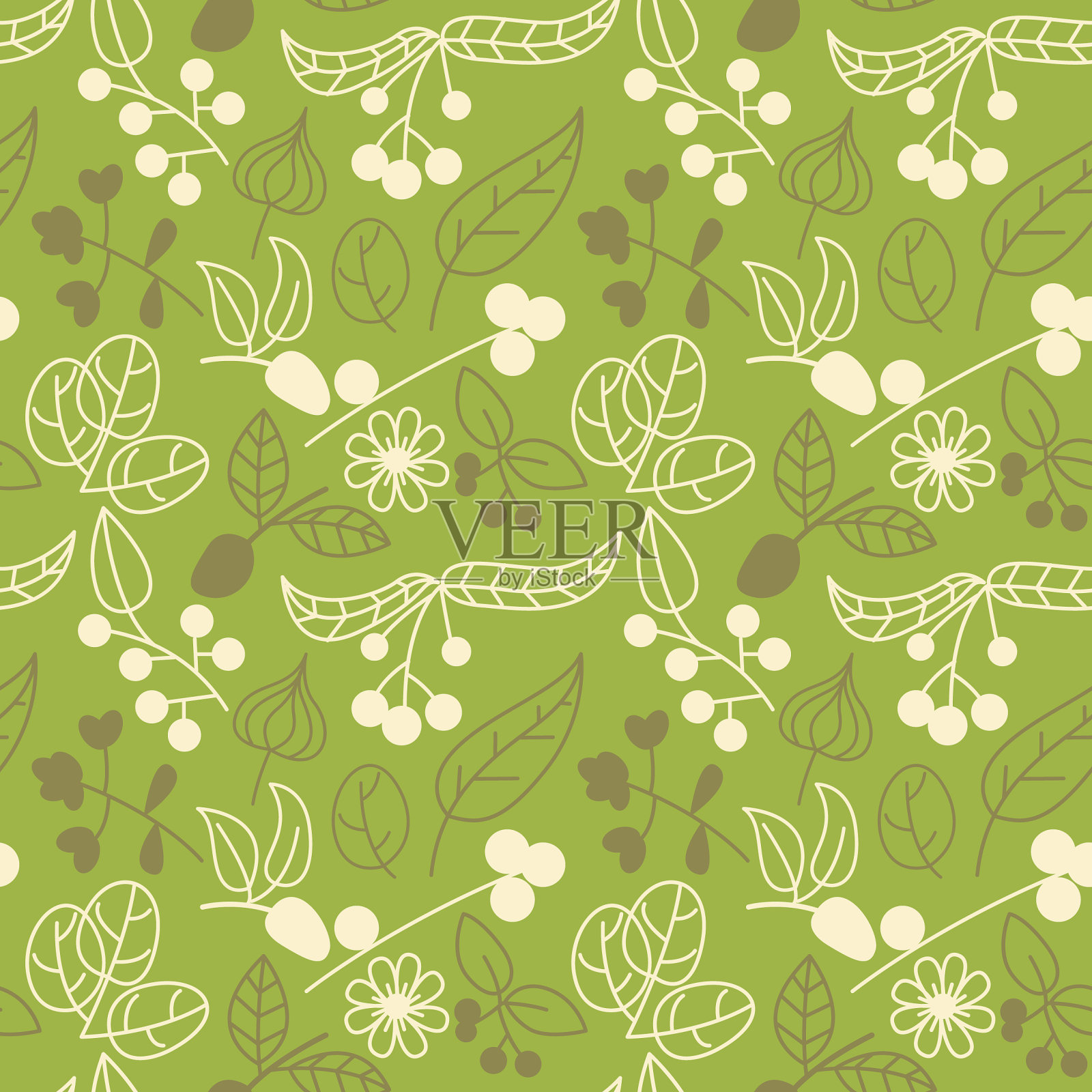 与夏季植物、花卉无缝搭配插画图片素材