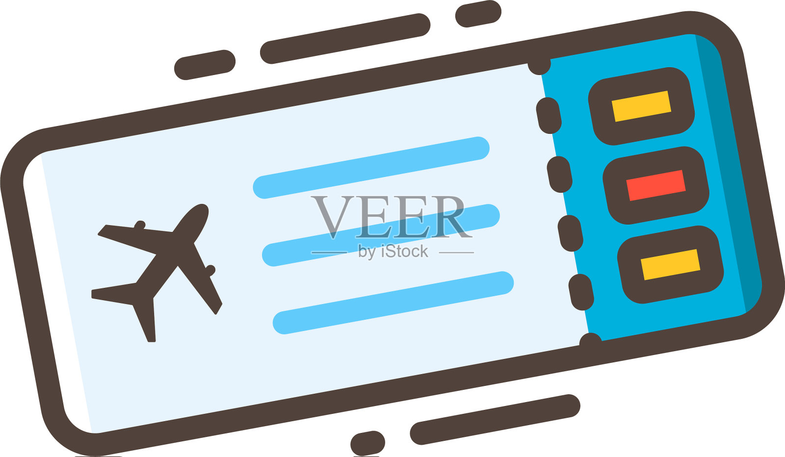 登机牌线颜色图标图标素材