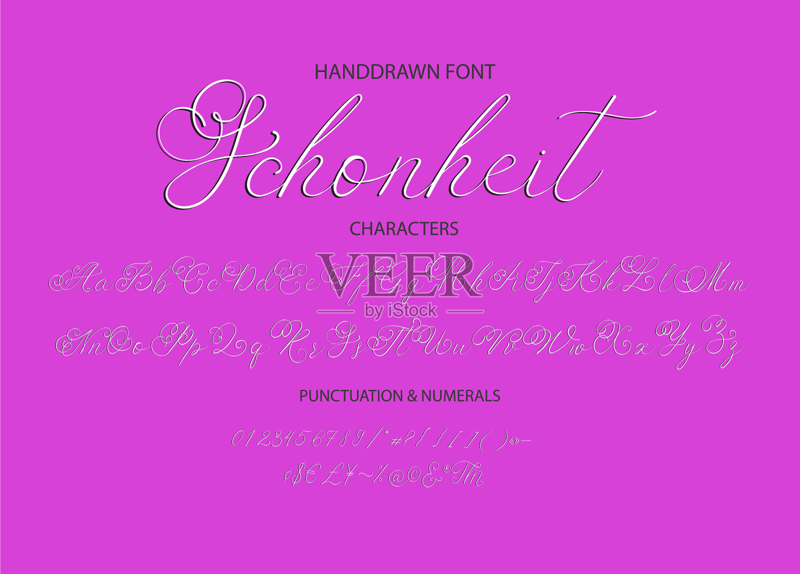 现代书法字体毛笔画字母插画图片素材