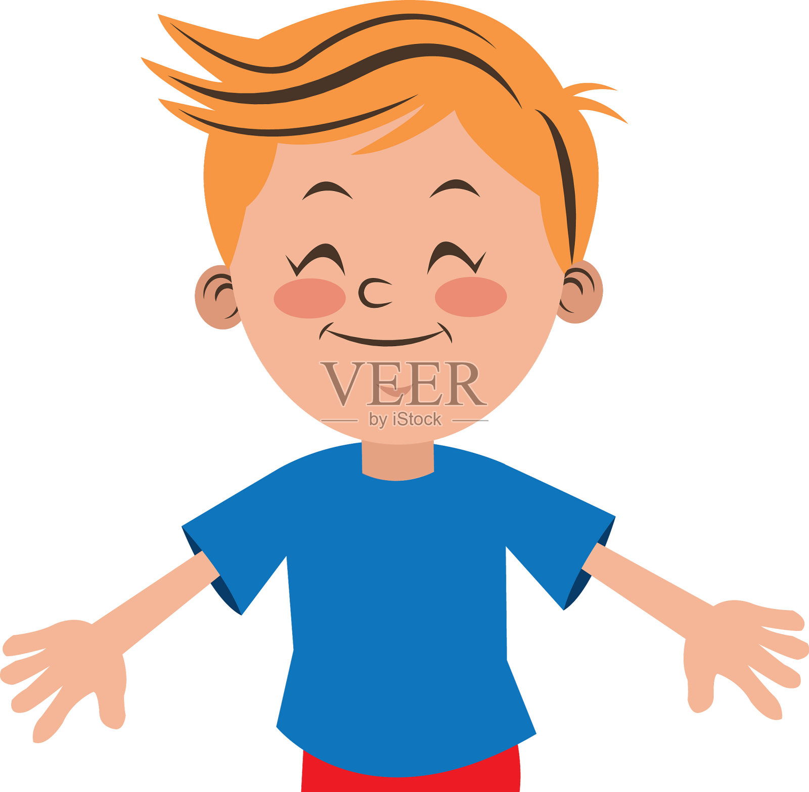 男孩快乐的学生年轻的孩子插画图片素材