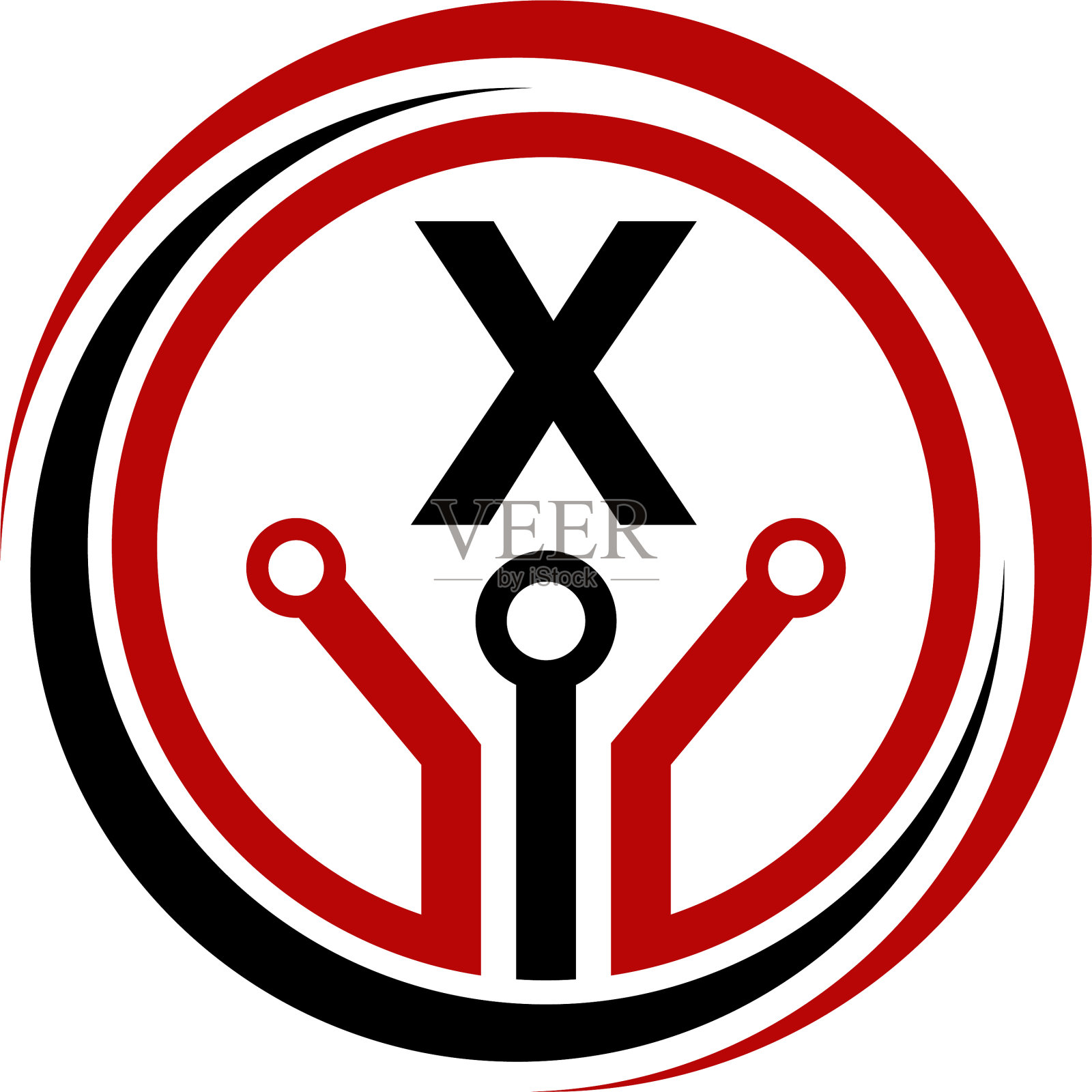 数字世界和电子连接的初始值是x插画图片素材