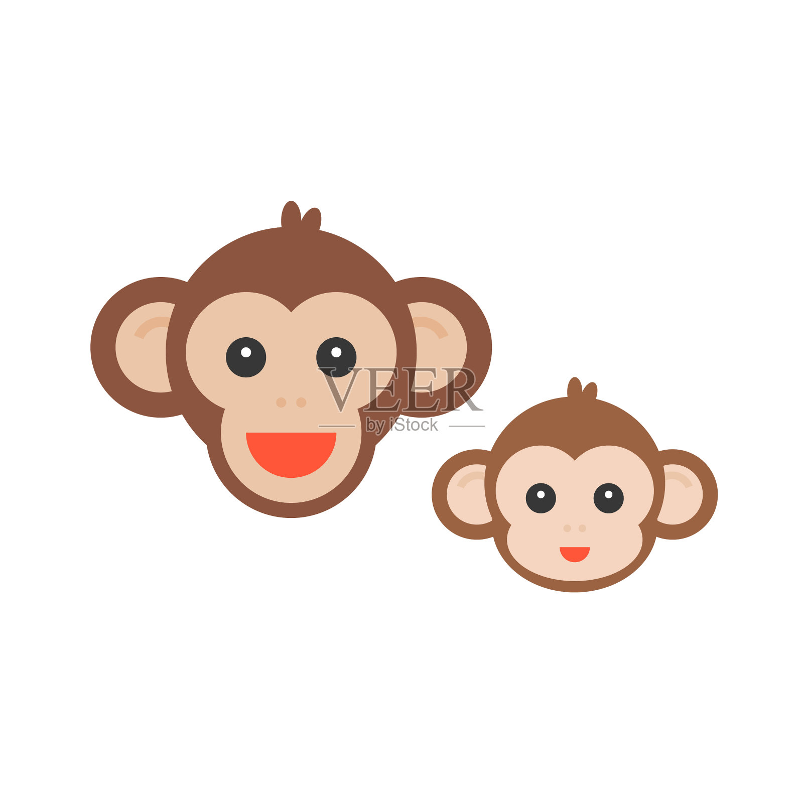 猴子脸集设计元素图片