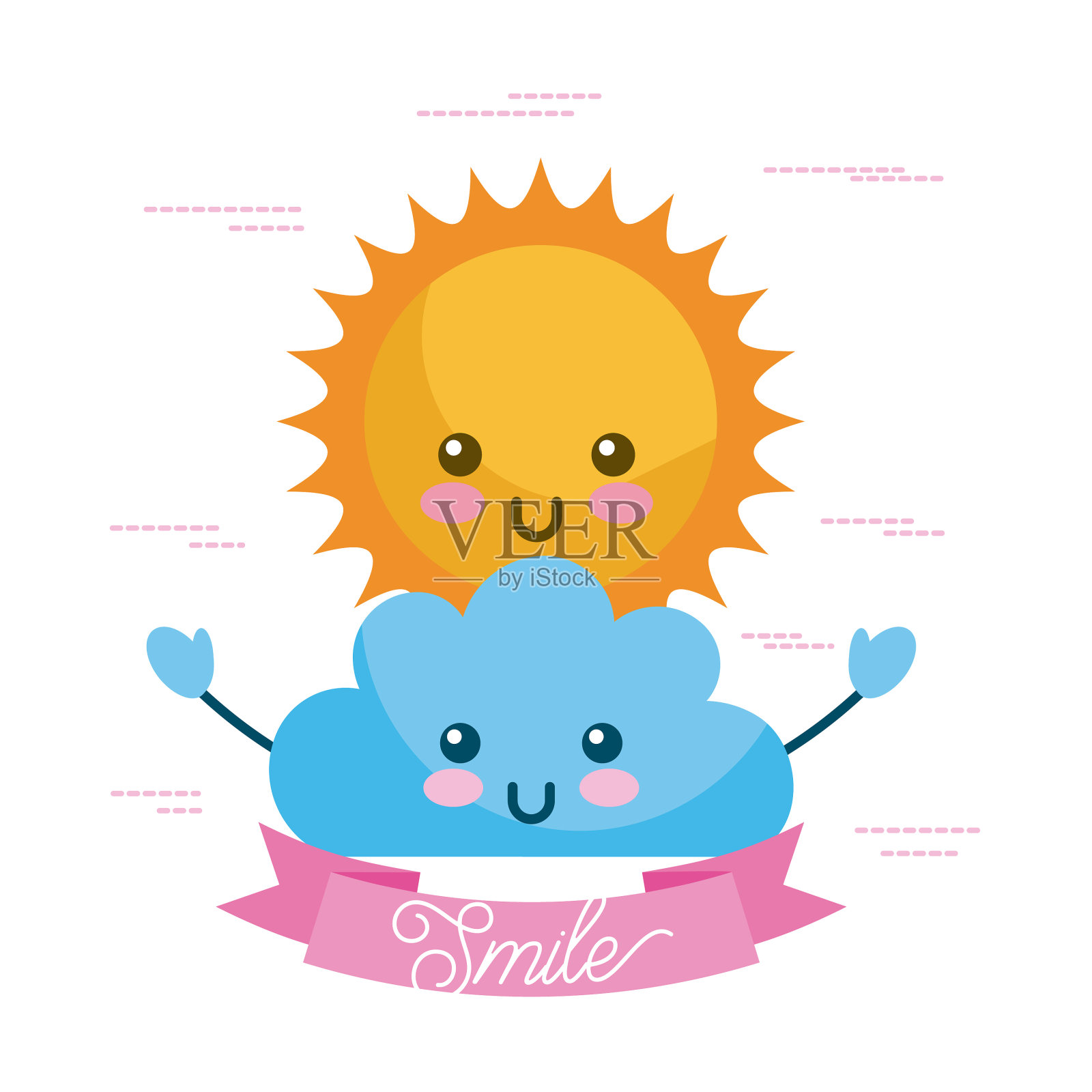 你好,夏天的卡通设计元素图片