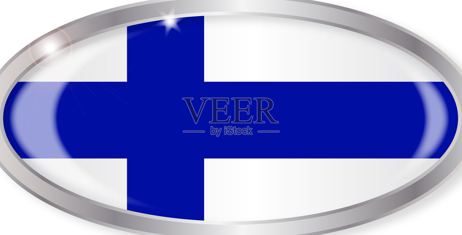 芬兰旗椭圆形按钮插画图片素材