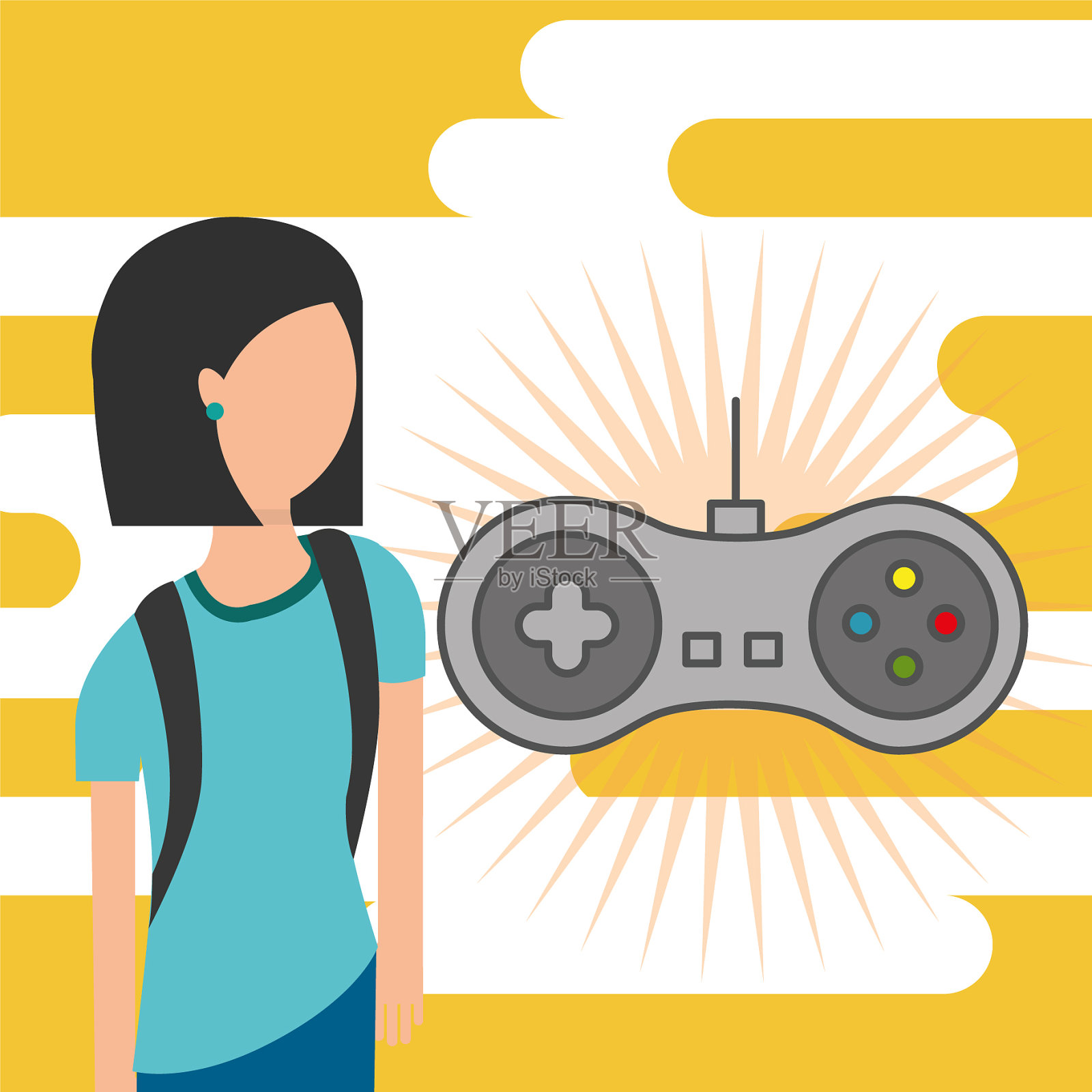 视频游戏经典插画图片素材