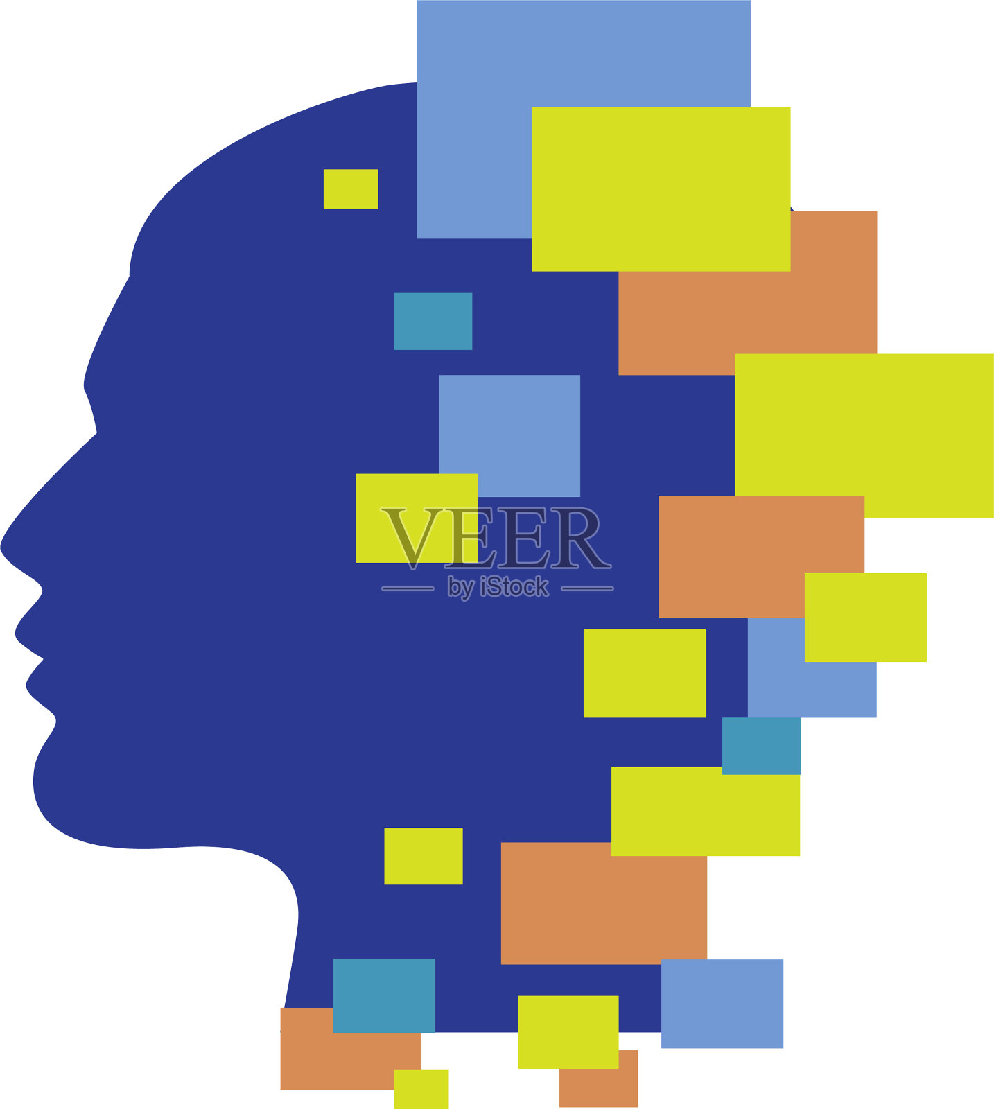 电子人头设计元素图片