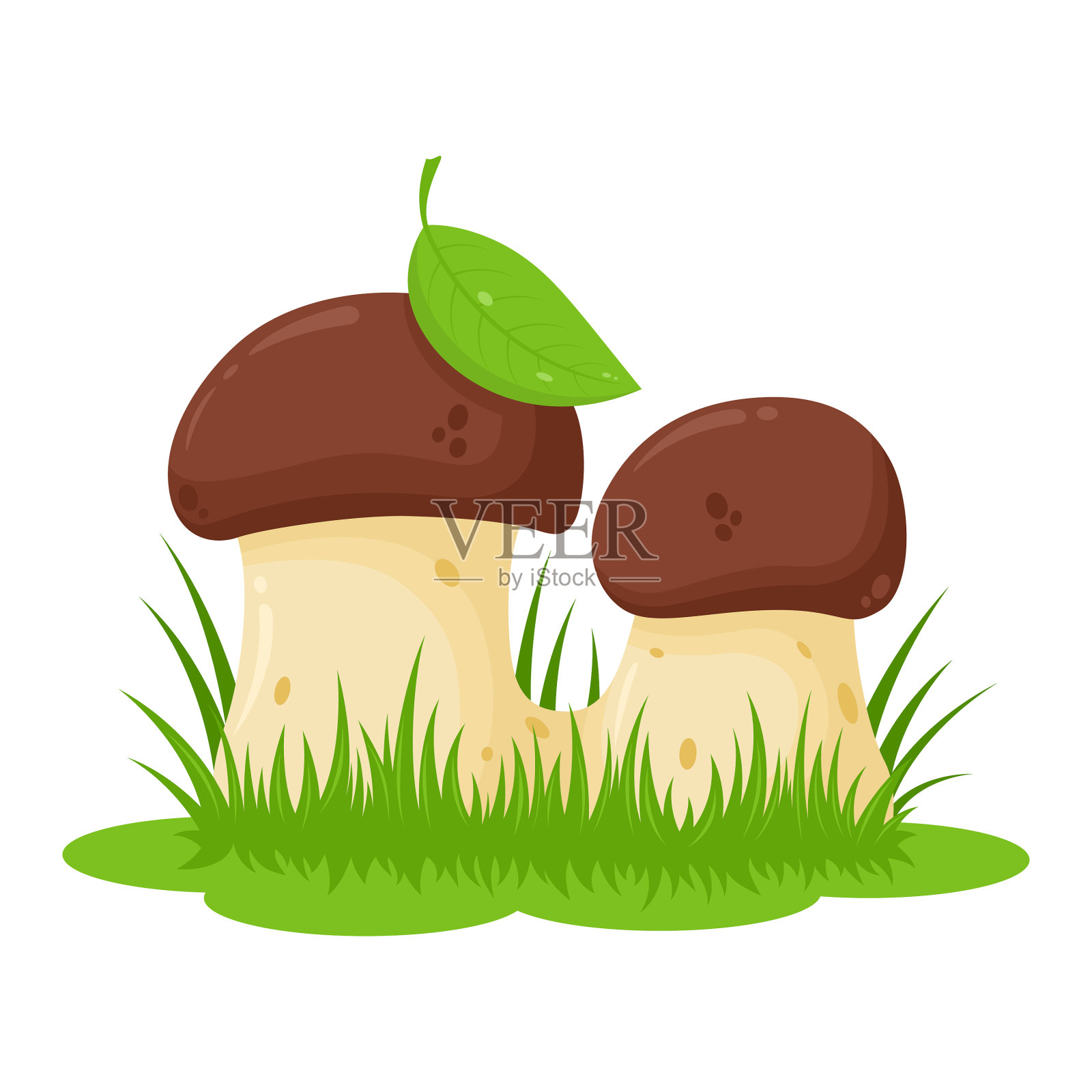 两个卡通蘑菇设计元素图片