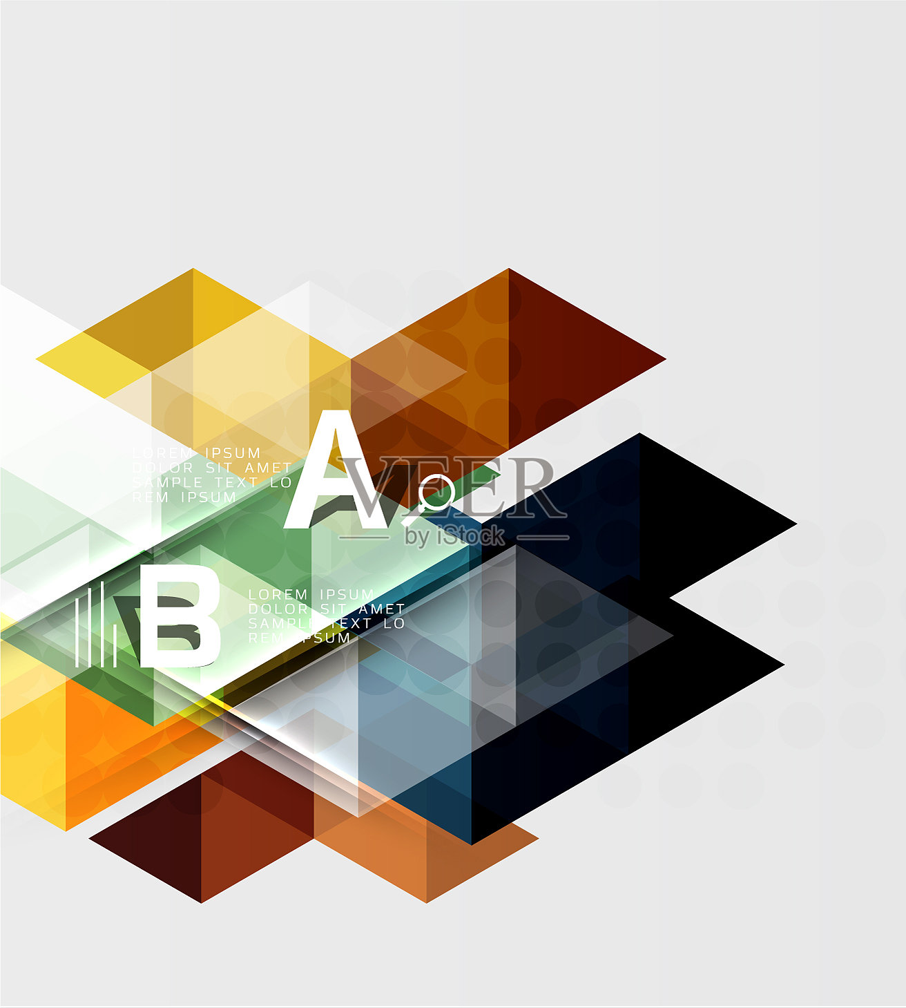 未来的三角形瓷砖背景与选项插画图片素材