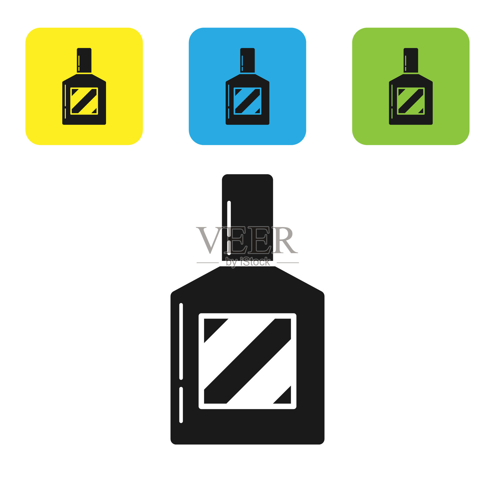 黑色须后水图标孤立在白色背景图标素材