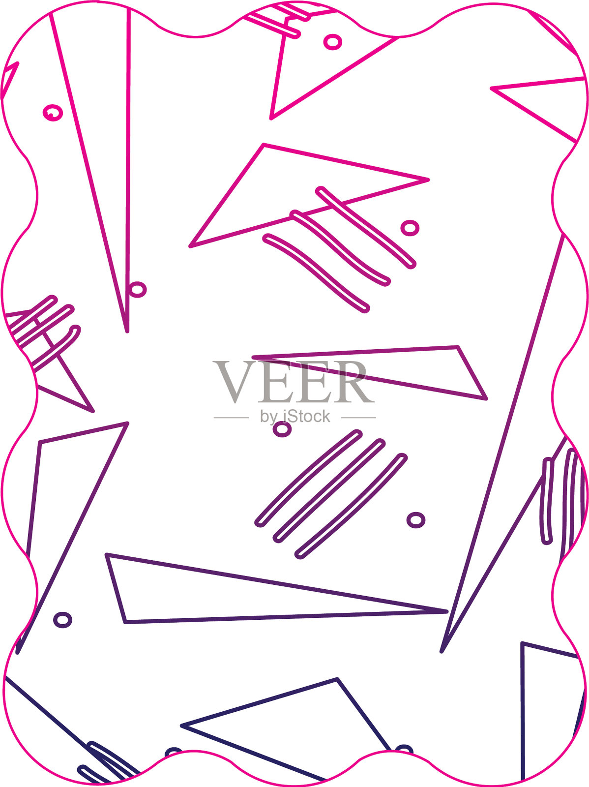 颜色线矩形与孟菲斯抽象设计插画图片素材