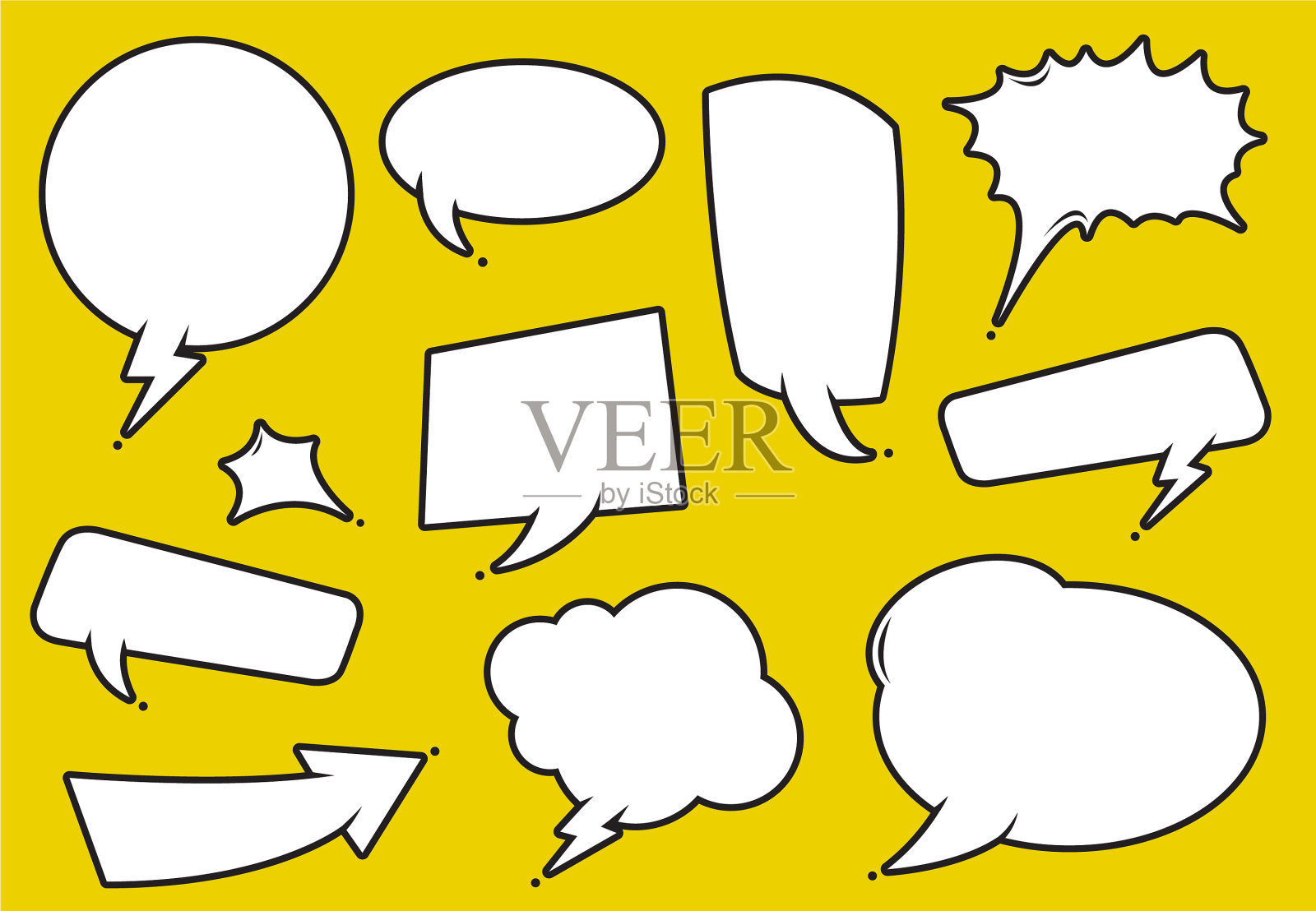 喜剧演讲气泡集图标素材